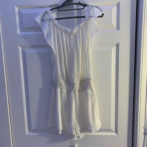 Aerie cream detailed romper